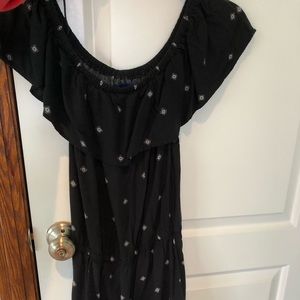 Off the shoulder patterned romper